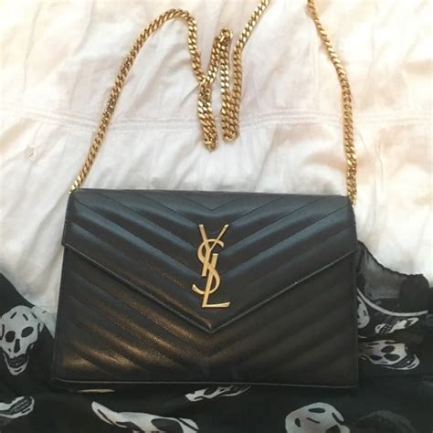 white ysl bag gold chain|YSL black purse gold chain.